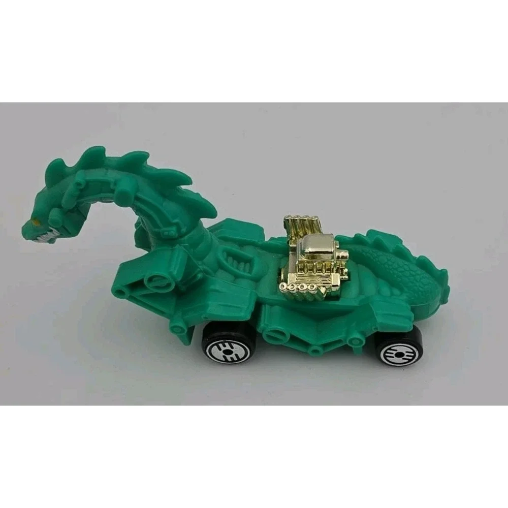 Retro Hot Wheels 1987 Rodzilla Green Dragon And 1985 Double Demon Yellow Dragon